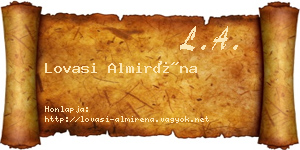 Lovasi Almiréna névjegykártya